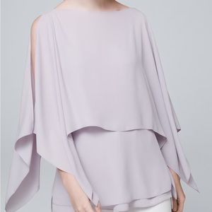 WHBM Chiffon Overlay Blouse